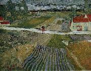Vincent Van Gogh Landscape with a Carriage and a Train painting